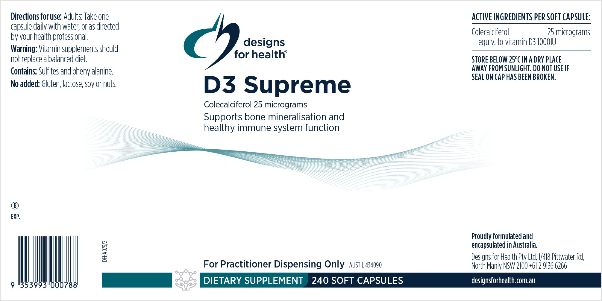 Designs for Health Vitamin D D3 Supreme 240 Caps